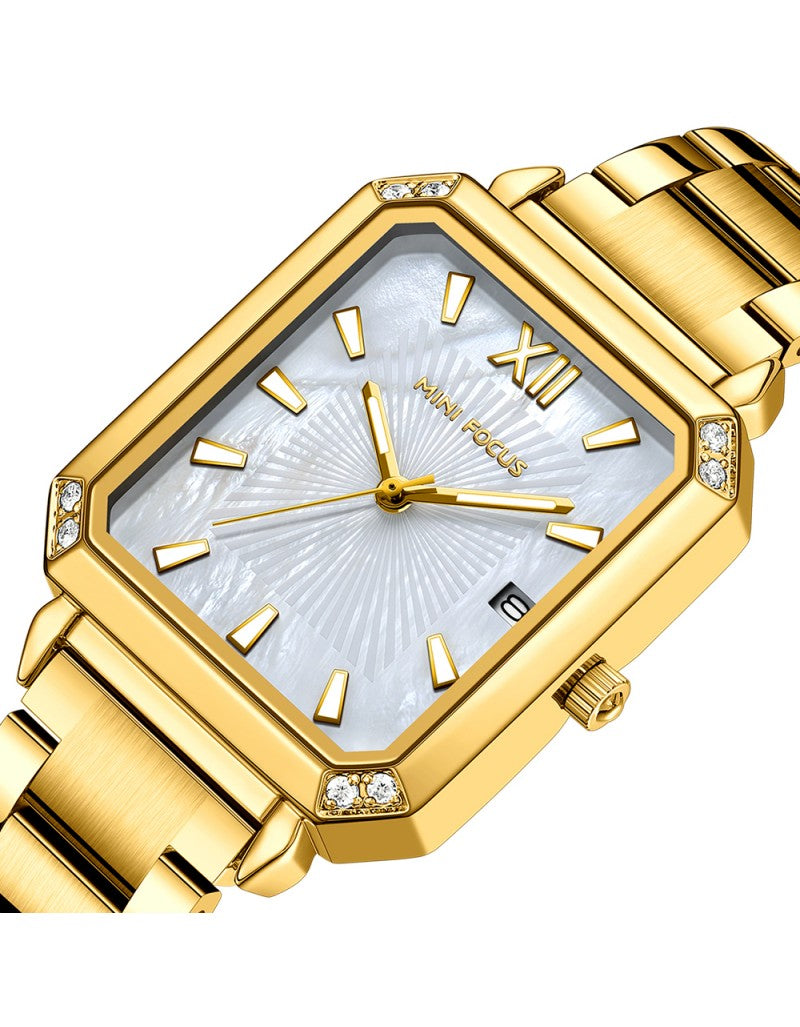 Mini Focus MF0472L Women’s Square Stainless Steel Watch – Japan Quartz, 3ATM