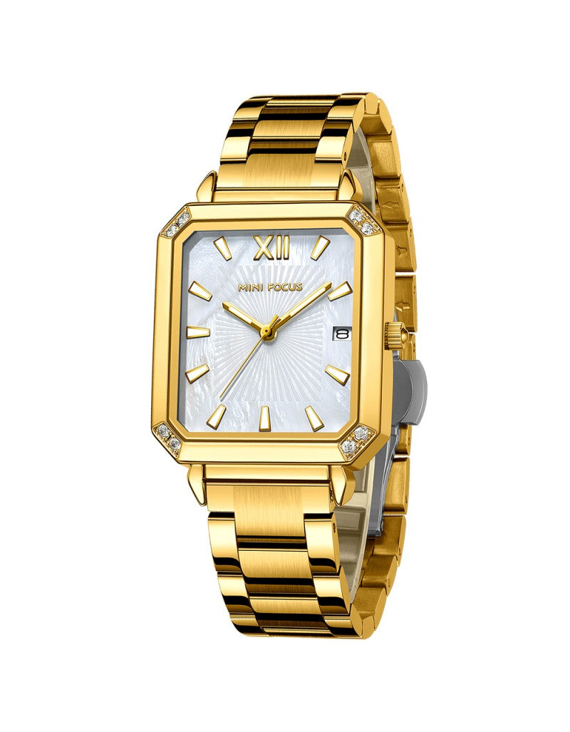 Mini Focus MF0472L Women’s Square Stainless Steel Watch – Japan Quartz, 3ATM