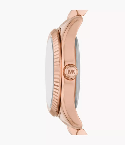 Michael Kors Lexington Three-Hand Rose Gold-Tone Stainless Steel Watch – Model MK4739
