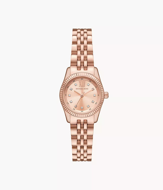 Michael Kors Lexington Three-Hand Rose Gold-Tone Stainless Steel Watch – Model MK4739