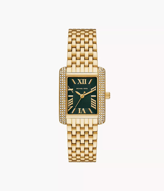 Michael Kors Emery Women’s Watch – Gold-Tone Stainless Steel with Green Dial (Model MK4742)