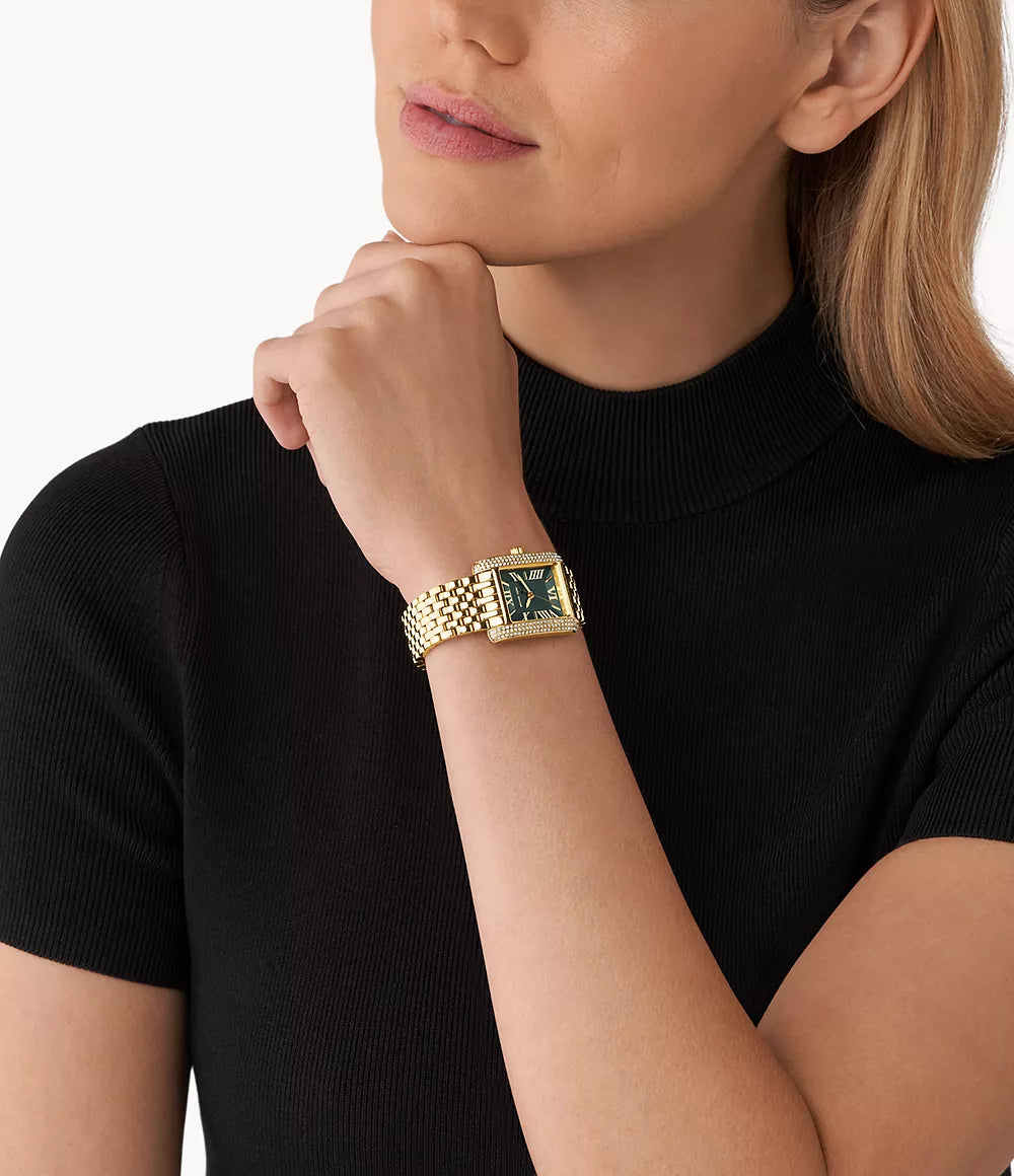 Michael Kors Emery Women’s Watch – Gold-Tone Stainless Steel with Green Dial (Model MK4742)