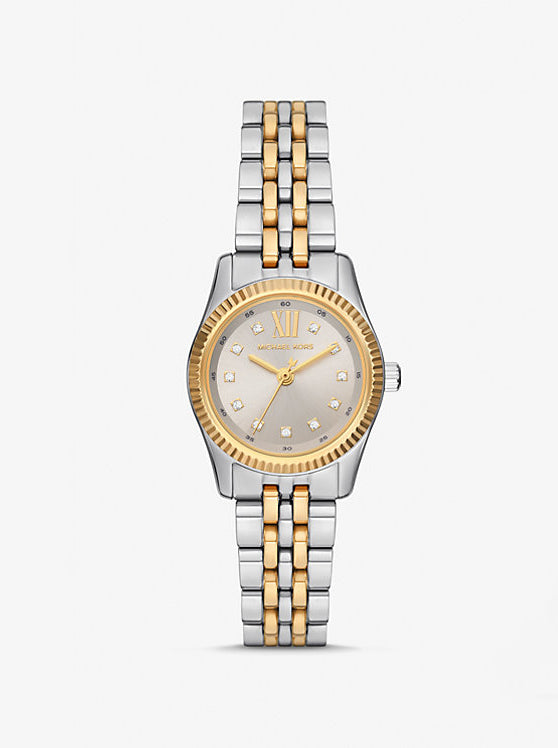Michael Kors Lexington Women’s Watch Gift Set MK4815 – White Dial Two-Tone Stainless Steel with Pavé Bracelets