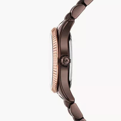 Lexington Analog Quartz Watch for Women, 26 mm Case Diameter, Rose Gold/Brown MK4844