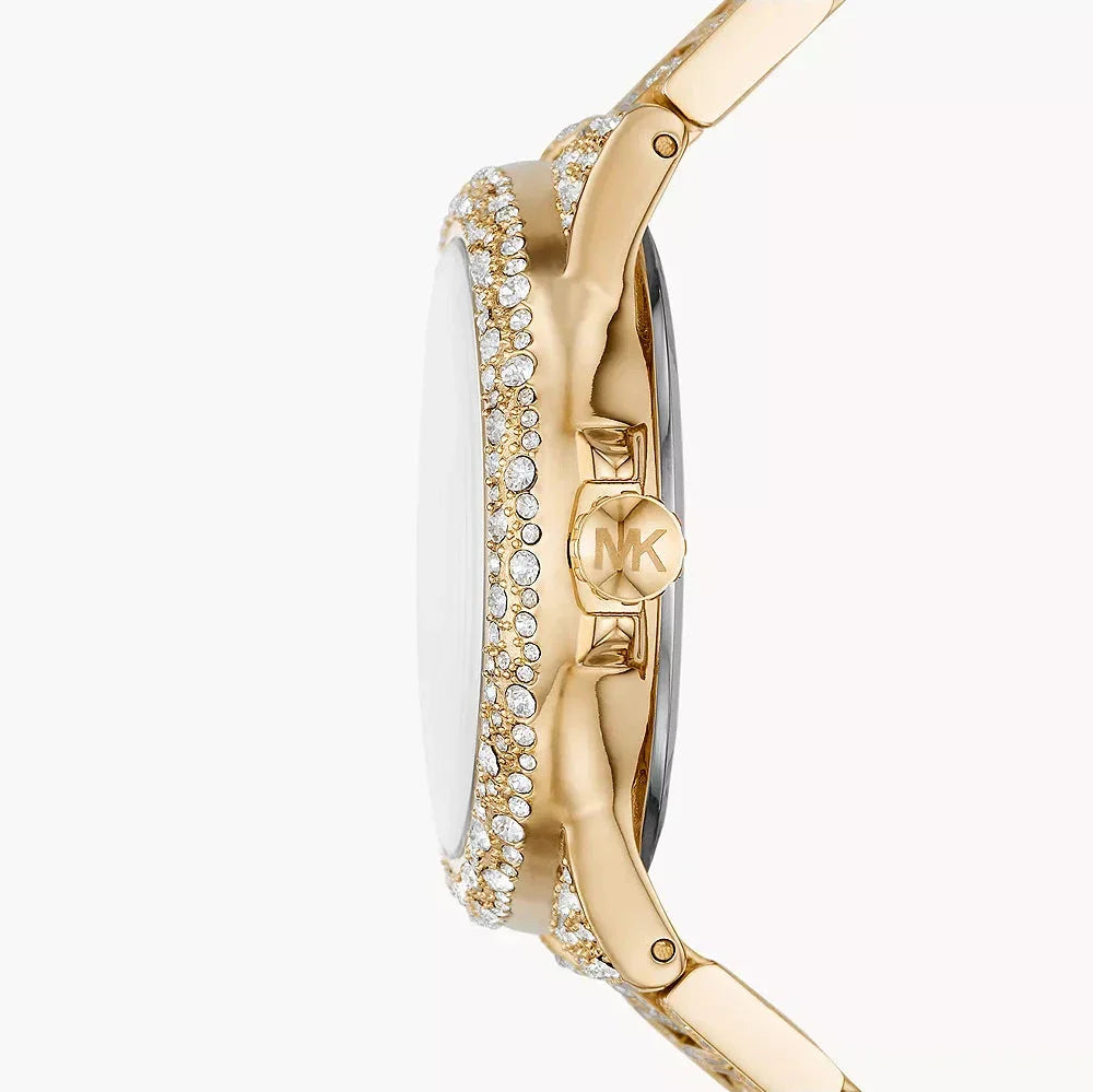 Michael Kors Camille MK6958 Women’s Gold Stainless Steel Watch – 42mm Quartz Analog Timepiece with Crystal Accents
