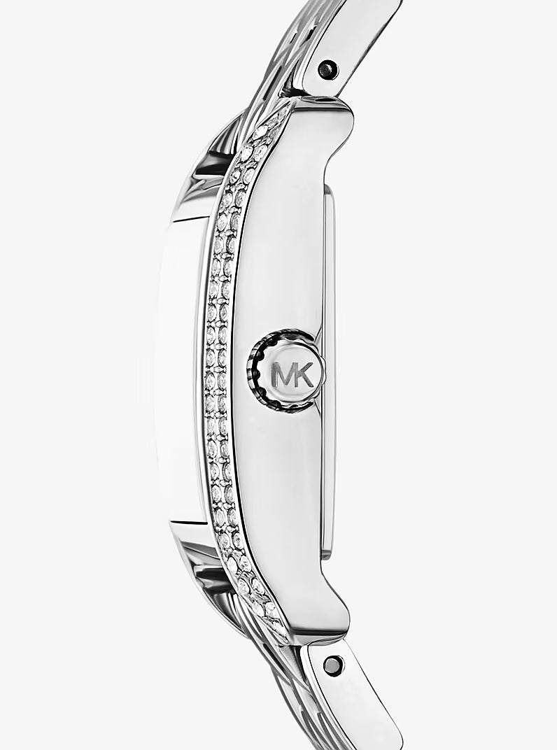 Michael Kors Emery Silver-Tone Stainless Steel Women's Watch with Light Blue Dial (Model: MKO1169)
