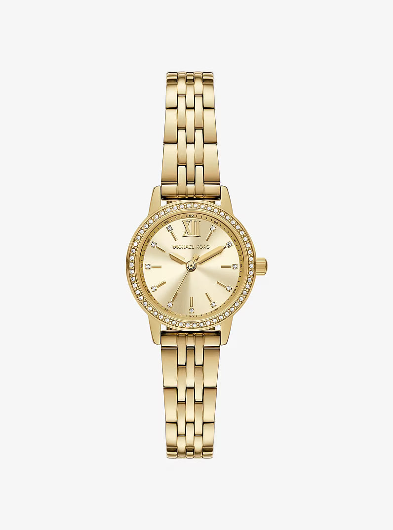 Michael Kors Michael Kors Mini Melissa Pavé Women’s Watch MKO1173 – Gold-Tone Stainless Steel