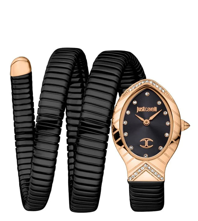 Just Cavalli Classico Lungo Women’s Watch JC1L248M0085 – Black Dial, Stainless Steel Bracelet, Elegant Quartz Fashion Watch