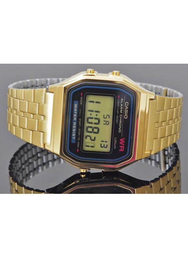Casio A159WA Unisex Digital Watch – Stainless Steel Band with Alarm, Stopwatch & LED Light – 33.2 mm#L