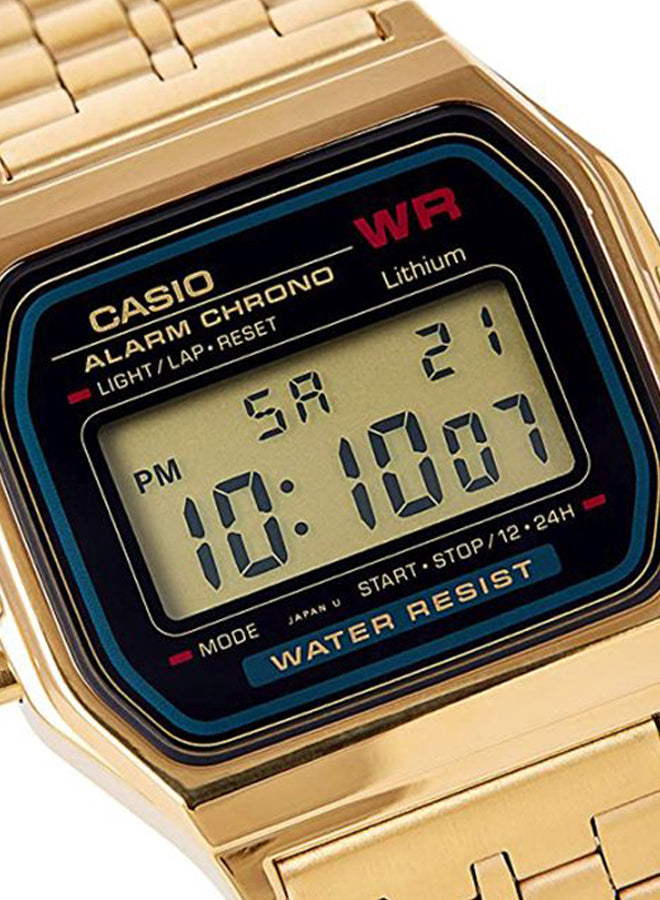 Casio A159WA Unisex Digital Watch – Stainless Steel Band with Alarm, Stopwatch & LED Light – 33.2 mm#L