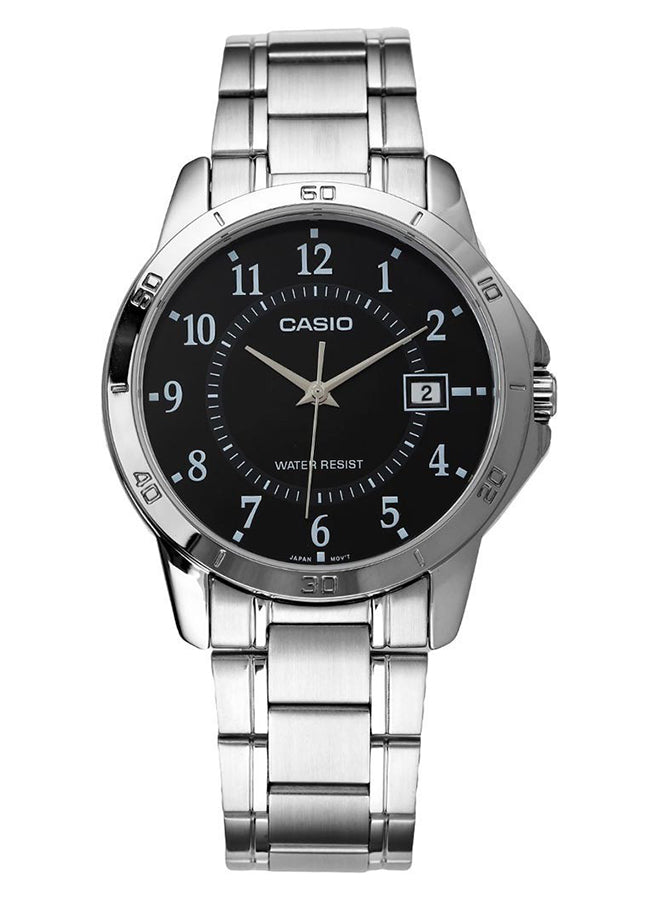Casio MTP-V004D-1BUDF Men’s Stainless Steel Analog Quartz Watch – Elegant Silver 42mm Men’s Dress Watch with Date Display