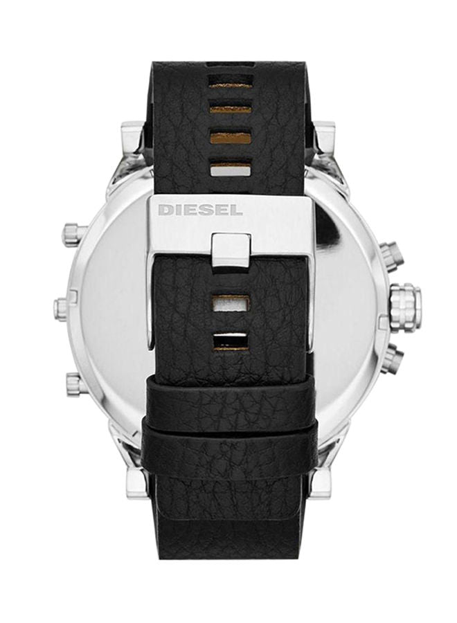 Diesel Mr. Daddy Men’s Watch DZ7313 – Black Dial, Black Genuine Leather Strap, Multifunction Quartz, 57mm