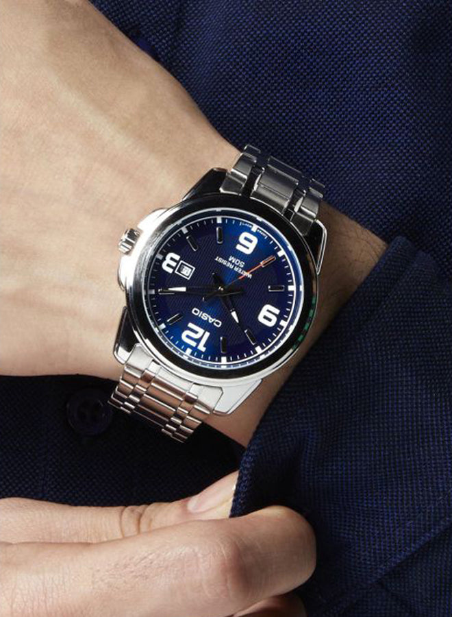 Casio Enticer MTP-1314D-2AVDF Men’s Analog Stainless Steel Watch – Blue Dial & Silver Strap