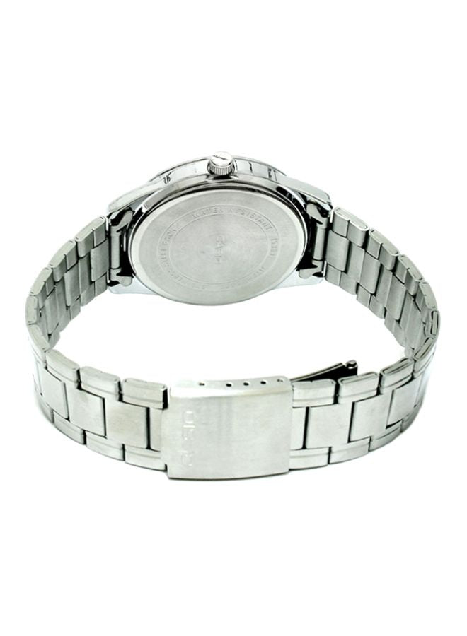 Casio Women’s Analog Watch LTP-V005D-4BUDF – Silver Stainless Steel Band with Light Pink Dial – 28.2 mm