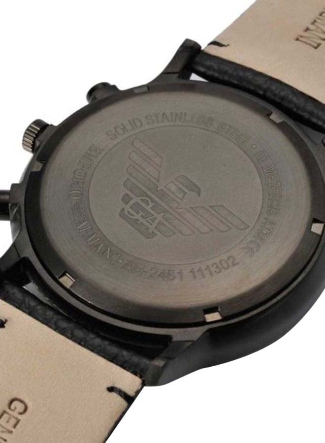 Emporio Armani Renato XLarge Men’s Watch AR2461 – Black Dial, Genuine Leather Strap, 47mm