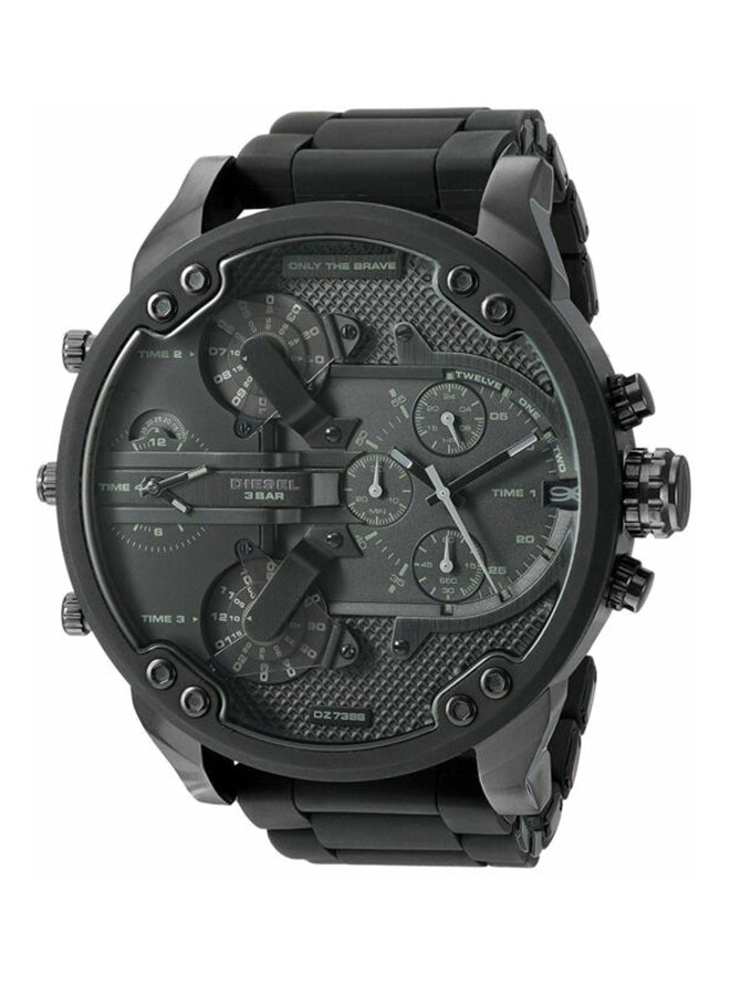 Diesel Mr. Daddy 2.0 Men’s Watch DZ7396 – Black Dial, Black Stainless Steel & Rubber Strap, Multifunction Quartz, 55×57mm