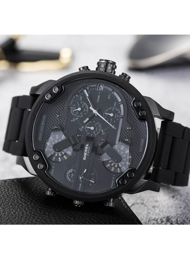 Diesel Mr. Daddy 2.0 Men’s Watch DZ7396 – Black Dial, Black Stainless Steel & Rubber Strap, Multifunction Quartz, 55×57mm