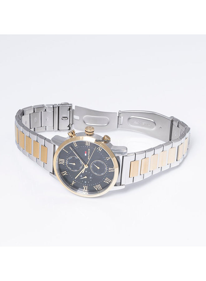 Tommy Hilfiger Kane Men’s Watch 1791539 – Black Dial, Two-Tone Stainless Steel Strap, 44mm Quartz