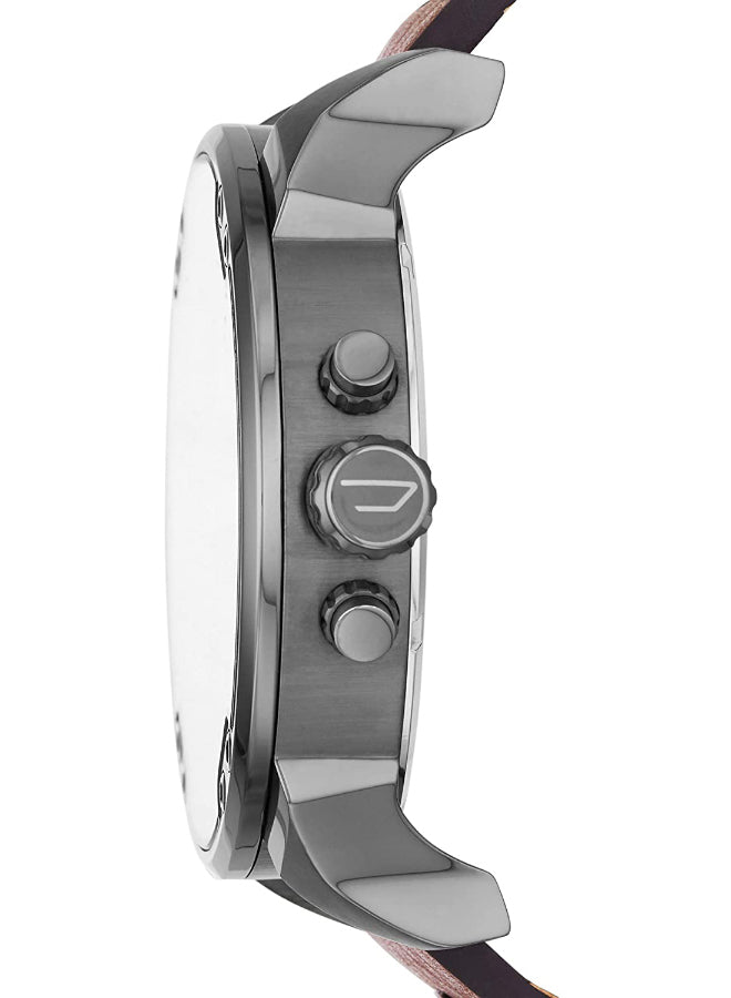 Diesel Mr. Daddy Men’s Watch DZ7314 – Blue Dial, Brown Genuine Leather Strap, Multifunction Quartz, 57×66mm