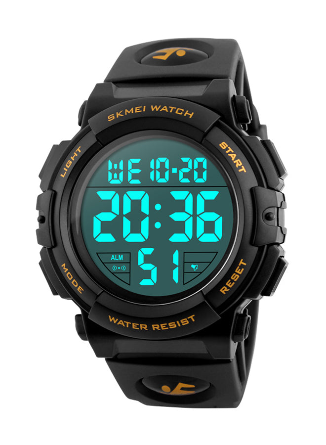 Men’s Digital Sport Watch – Waterproof LED Military Wrist Watch with Alarm, Stopwatch & Calendar – Blue Accent