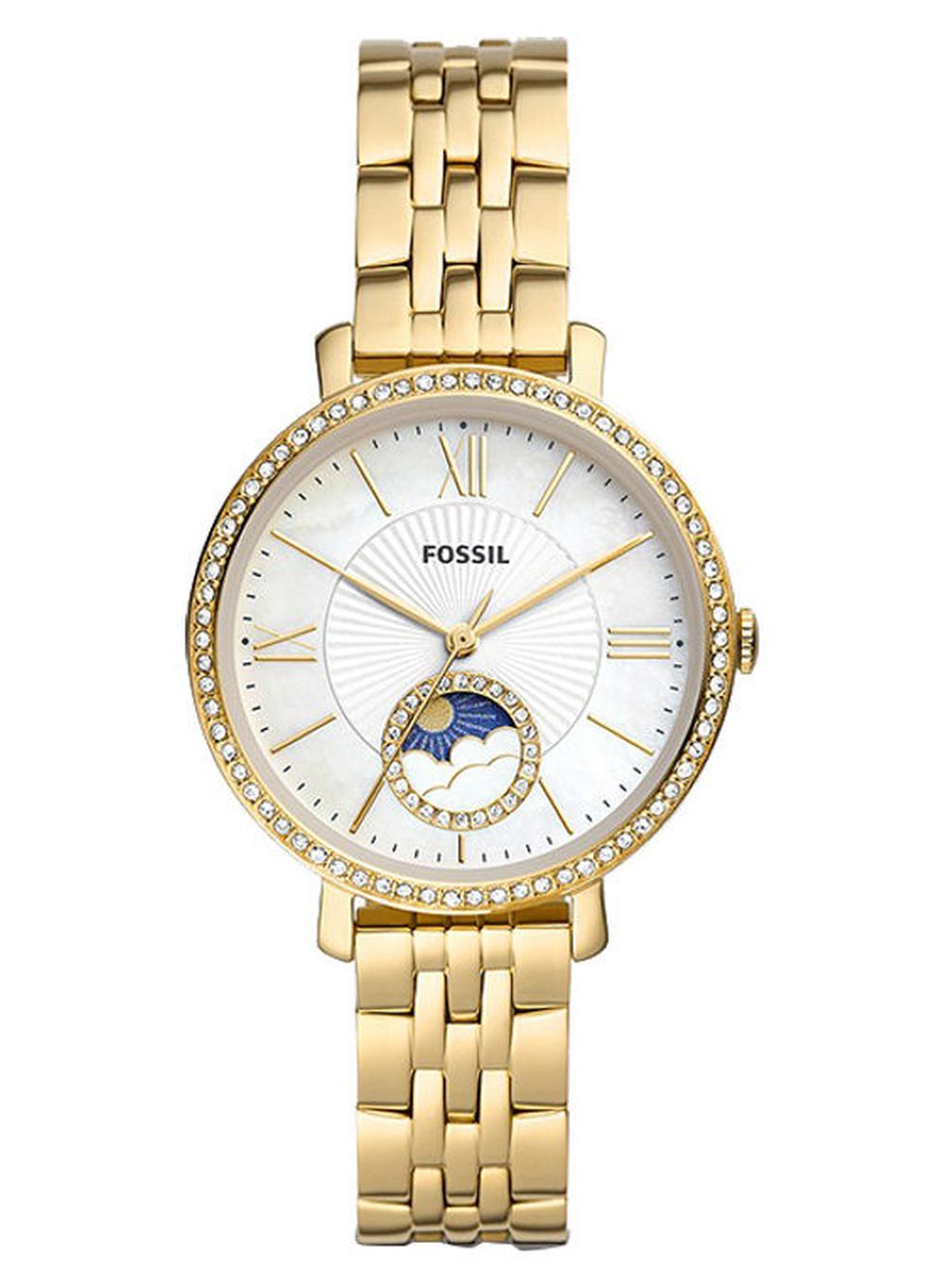 Women's Stainless Steel Analog Watch ES5167 – Elegant Gold Strap with White Dial, Quartz Movement & 30M Water Resistance