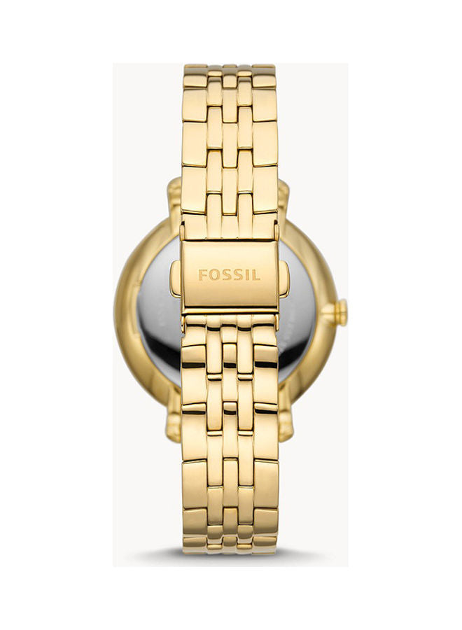 Women's Stainless Steel Analog Watch ES5167 – Elegant Gold Strap with White Dial, Quartz Movement & 30M Water Resistance