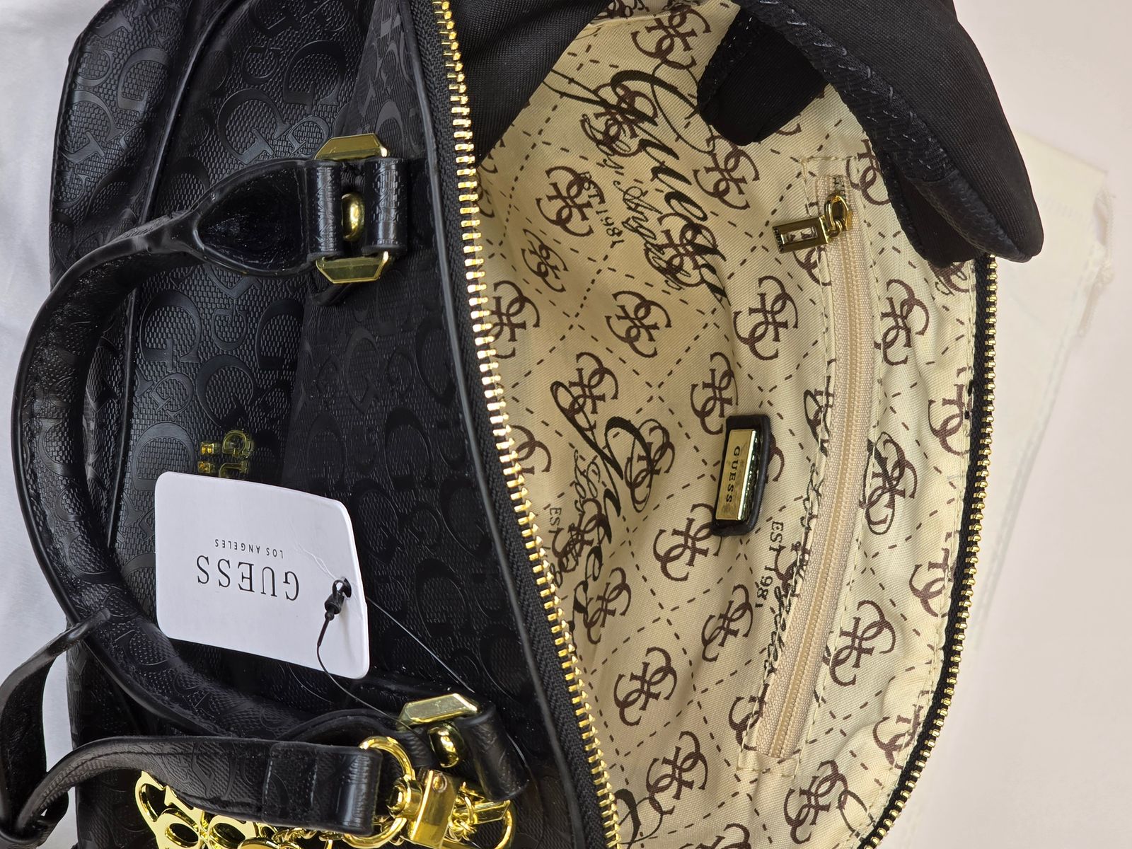 GU Dome Satchel Black Monogram Bag For Women #125