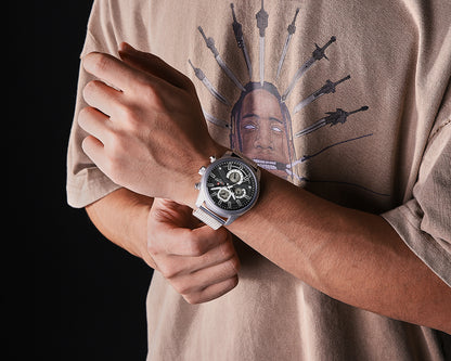 NAVIFORCE NF9211S S/B big face men’s sports multifunctional quartz Milan stainless steel strap watch