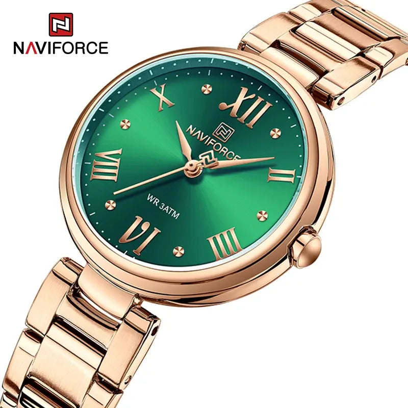 Naviforce Roman Green & Gold-Tone | Model NF5030GRGN