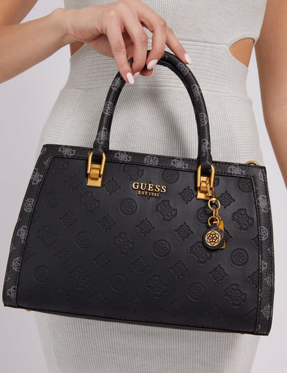 GUESS Black Embossed Handbag For Women 20#