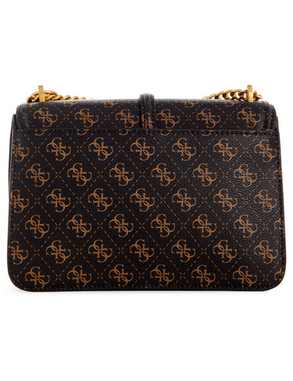 GUESS G James 4G Logo Handbag – Brown Quilted Faux Leather with Gold Hardware