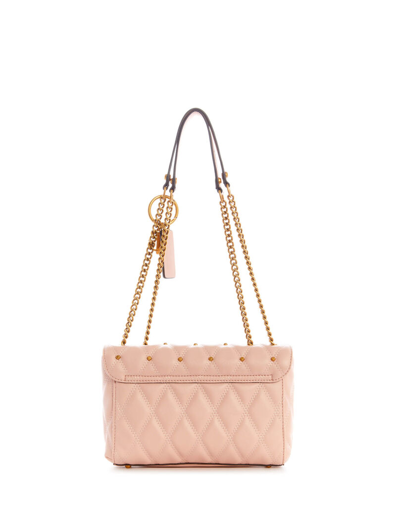 GUESS Triana Mini Crossbody Bag – Luxe Quilted Faux Leather in Pink #49