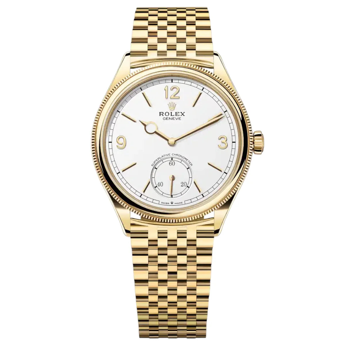 Rolex 1908 Men's Gold-Tone Watch with White Dial – Design -RLX1908-02