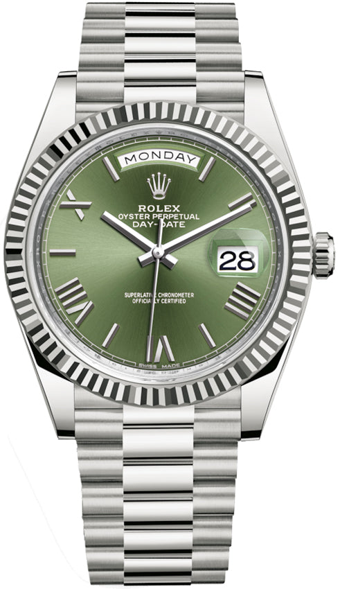 Rolex Day-Date Watch For Men - Olive Green Dial