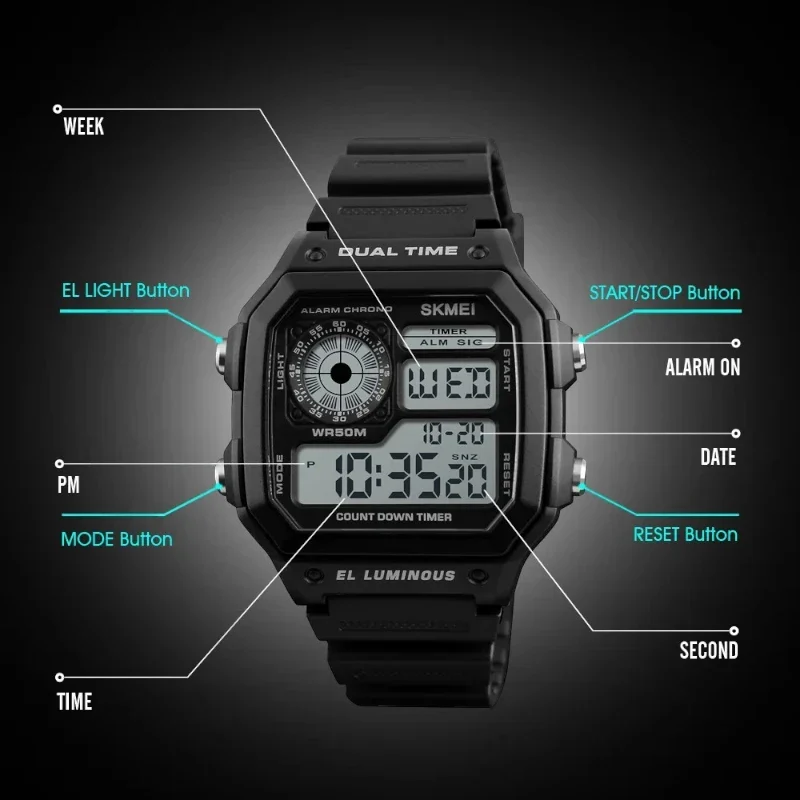 SKMEI 1299 Digital Sports Watch for Men