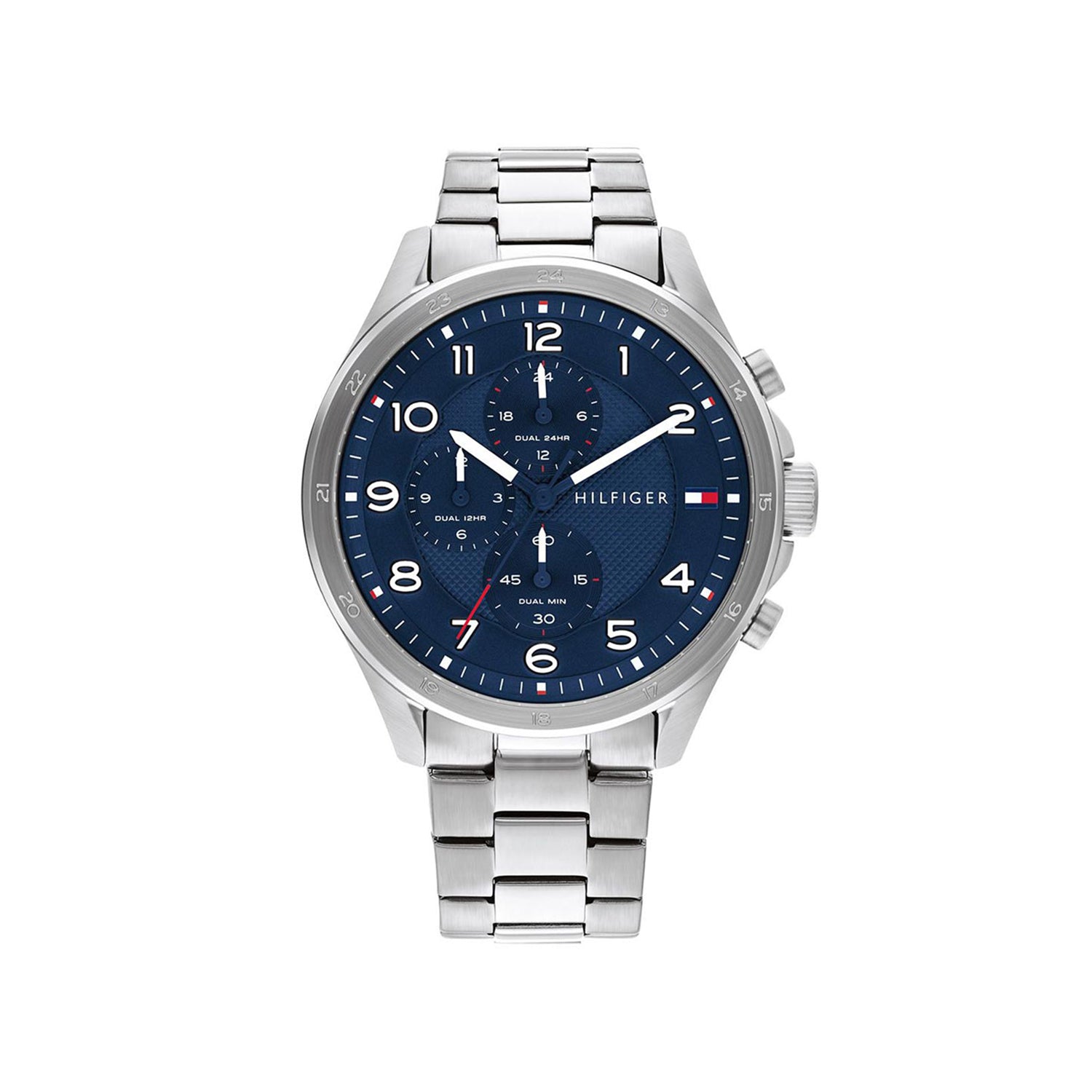 Tommy Hilfiger Men’s Axel Watch, Silver & Blue 1792007