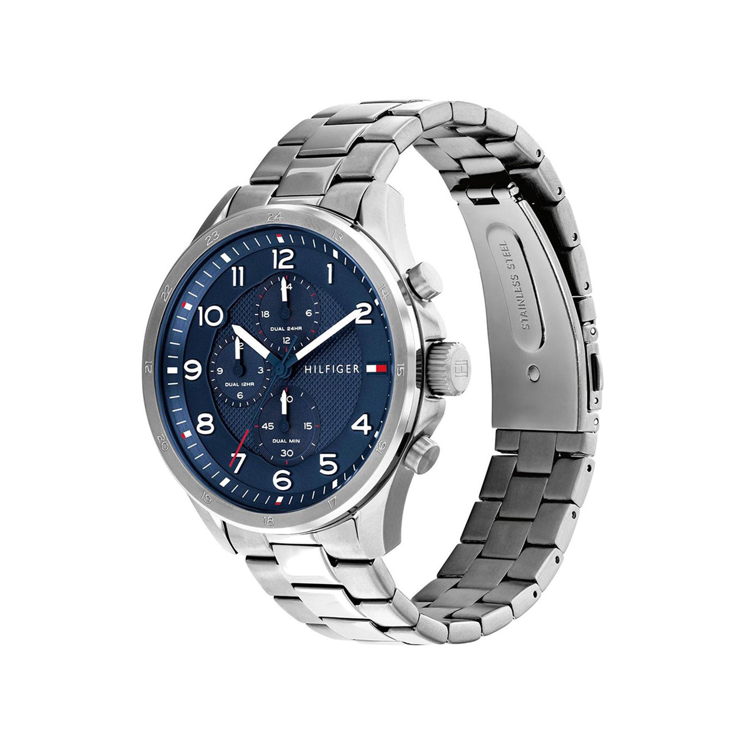 Tommy Hilfiger Men’s Axel Watch, Silver & Blue 1792007