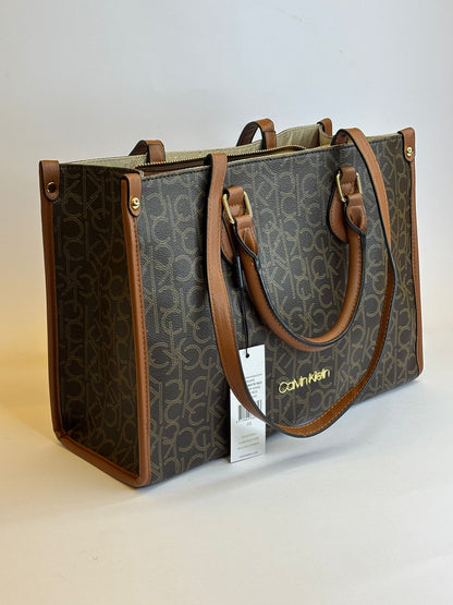 CK Brown Monogram Leather Bag For Women 60#