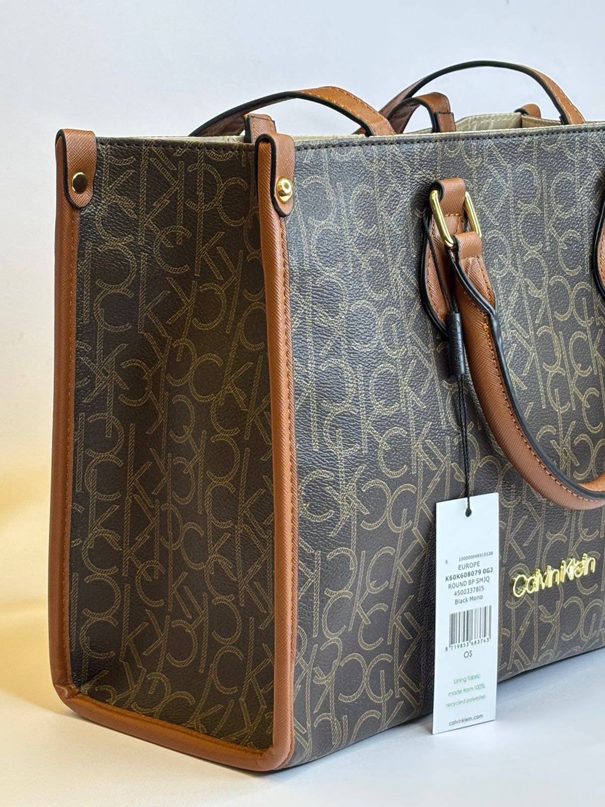 CK Brown Monogram Leather Bag For Women #11