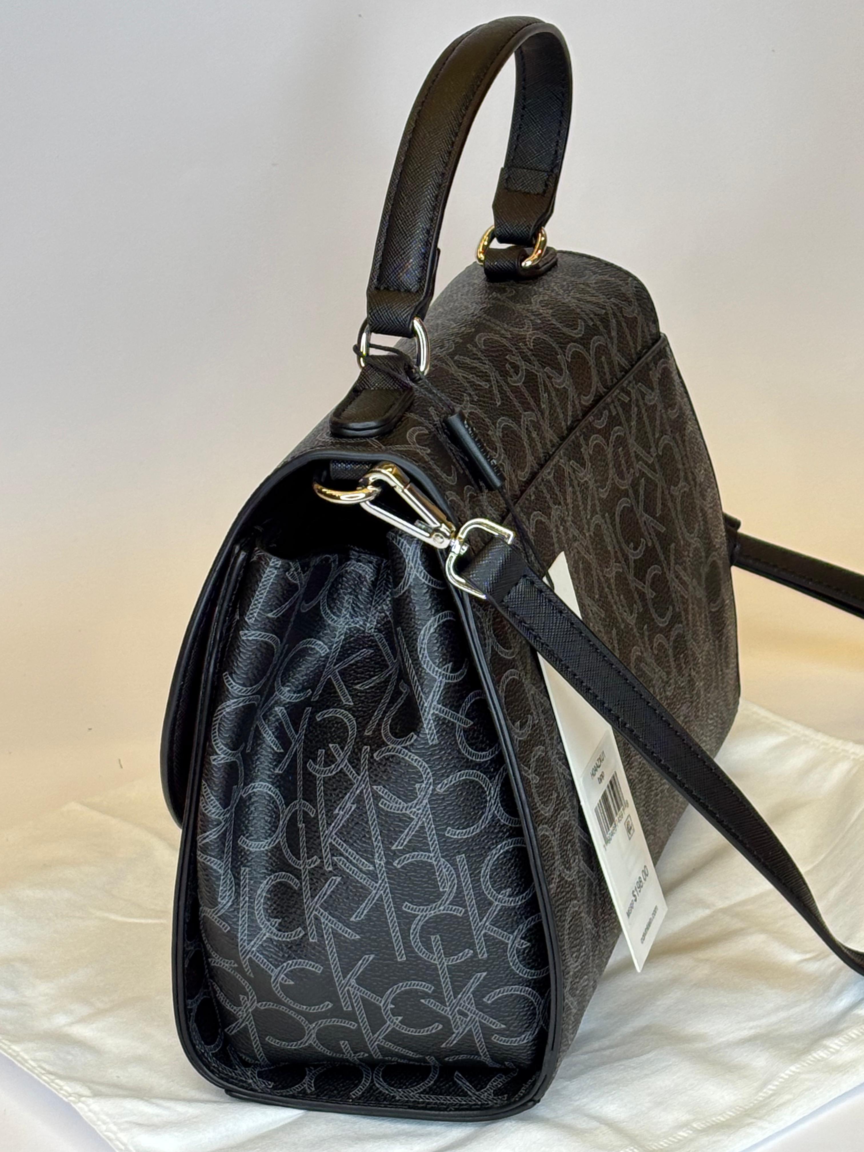 CK Black Monogram Leather Bag For Women #9