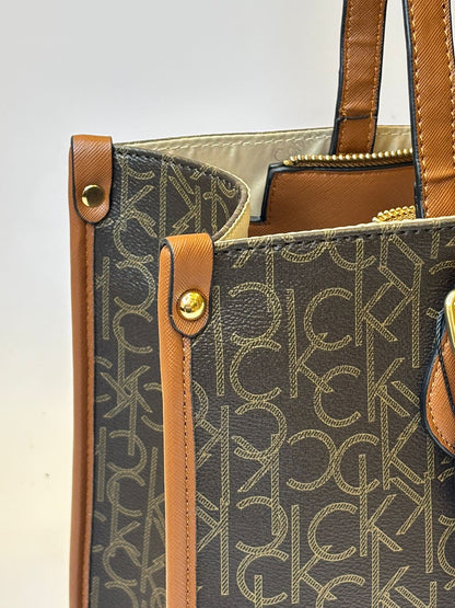 CK Brown Monogram Leather Bag For Women 60#