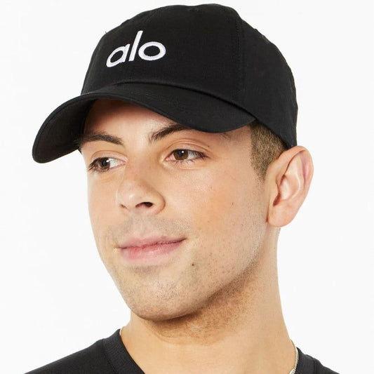 Alo Black Logo Baseball Cap For Unisex
