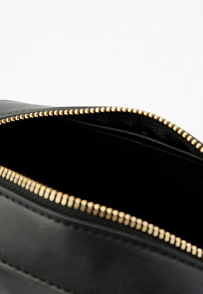 TH Black Leather Crossbody Bag