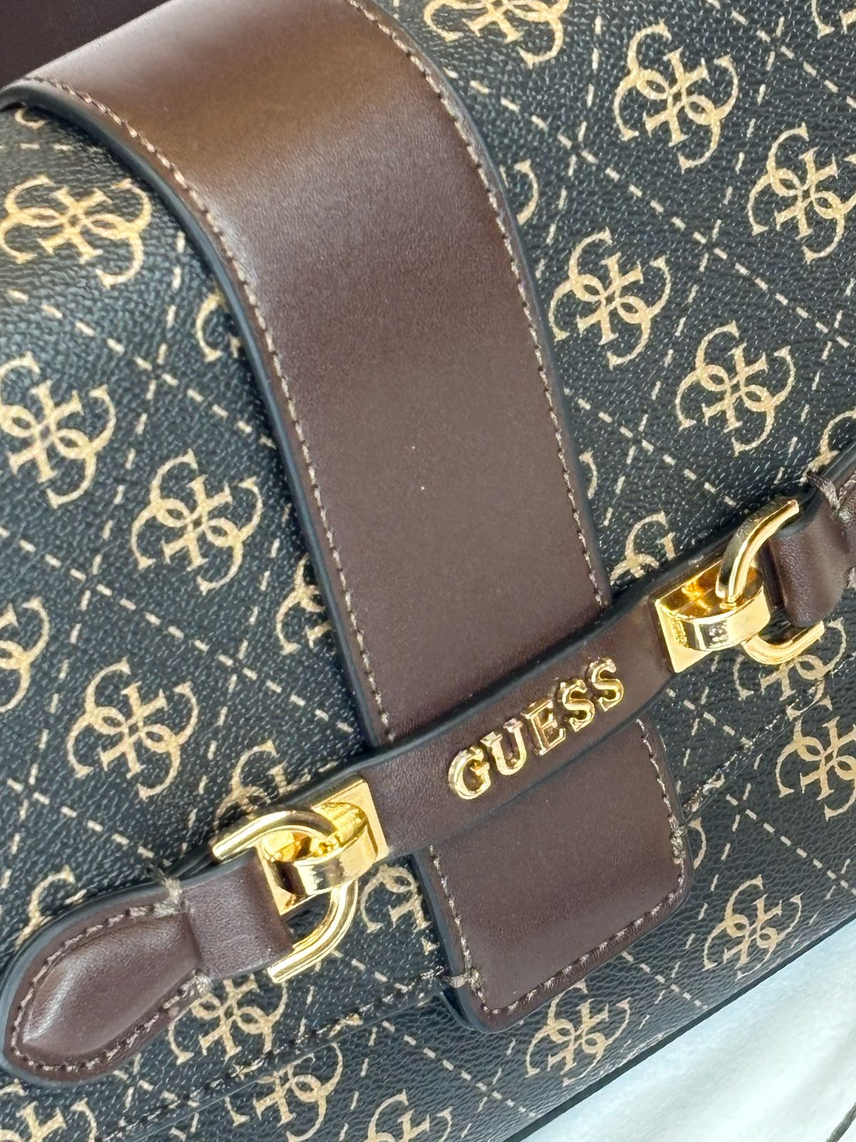 GU  Monogram Flap Satchel Bag For Women #124