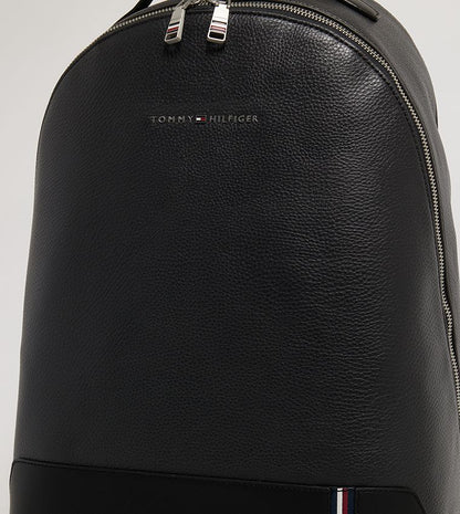 Tommy Hilfiger Black Leather Backpack For Men 47#