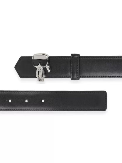 KL Black Leather Karlito Figure Belt For Women 27#