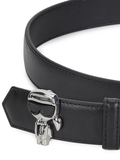 KL Black Leather Karlito Figure Belt For Women 27#