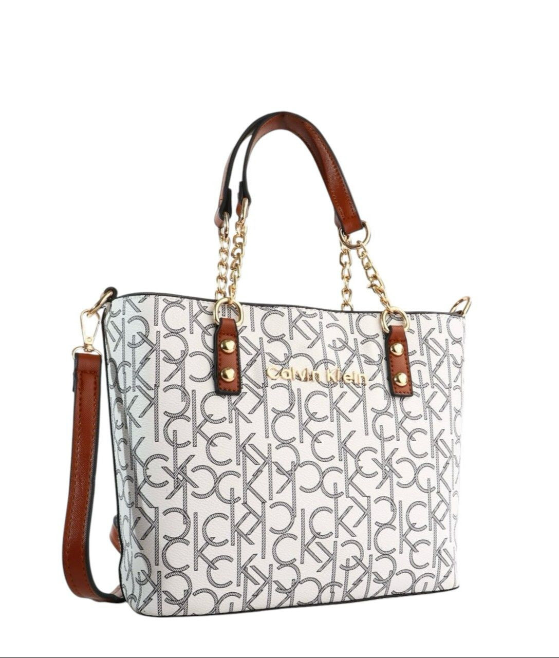 CK White Monogram Bag For Women #10
