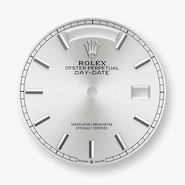 Rolex Day-Date Watch For Men - Silver Dial