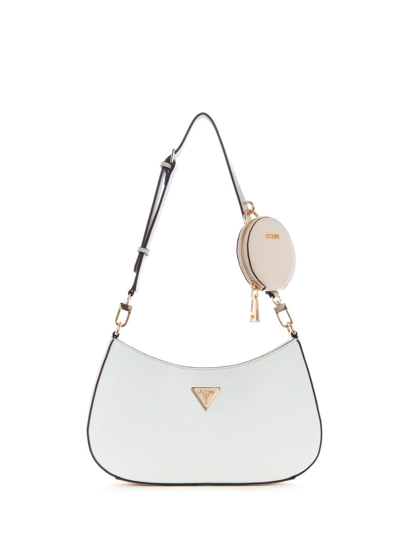 GUESS Alexie Top Zip Shoulder Bag – White #50